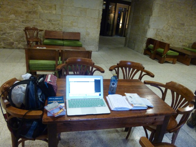 The writer and her surrounds - at Seminario Maior - Santiago de Compostela