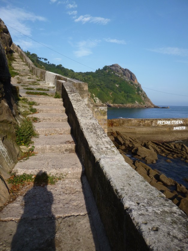 The beginning of endless turns, stone steps and the sea