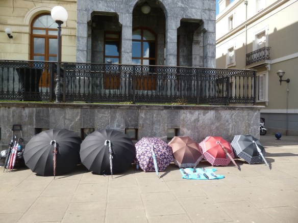 Umbrellas at a street market - Portugalete